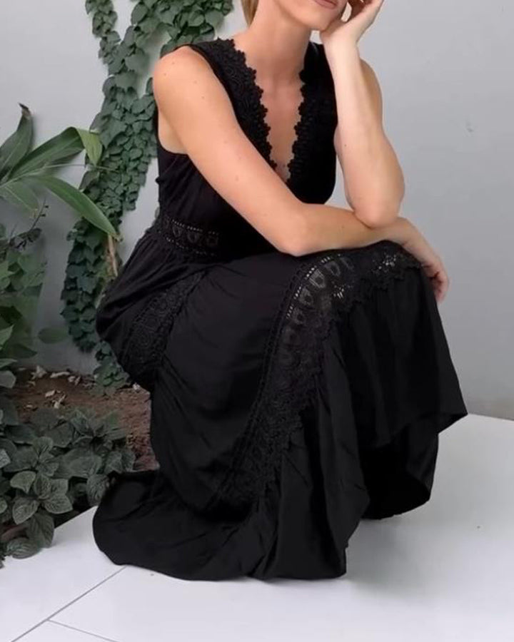 Aurélie™ | Elegantes Spitzenkleid mit V-Ausschnitt