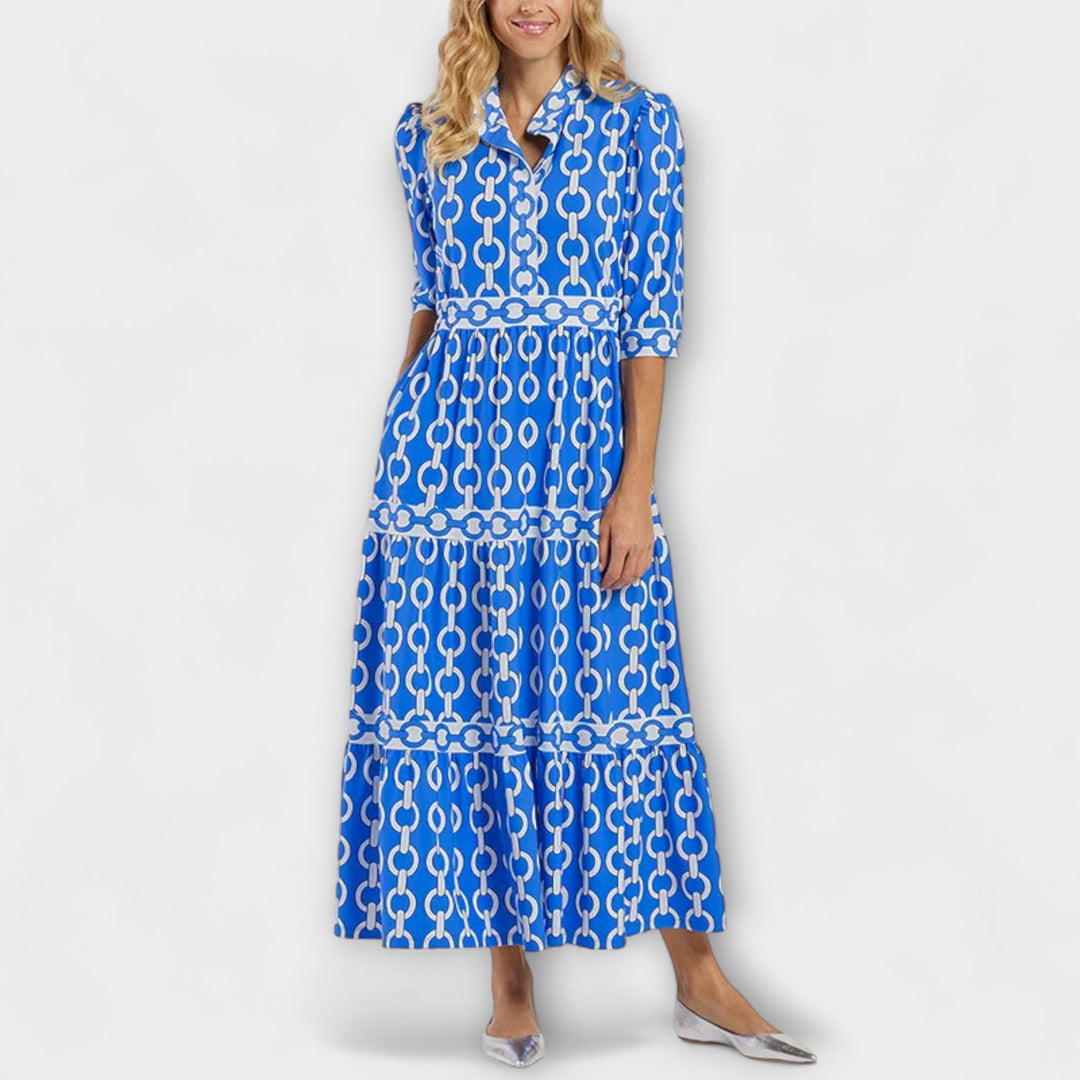 Sophia | Midi-Kleid mit Kettenmuster