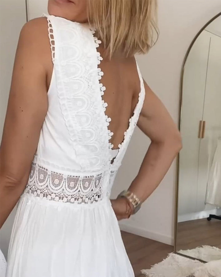 Aurélie™ | Elegantes Spitzenkleid mit V-Ausschnitt