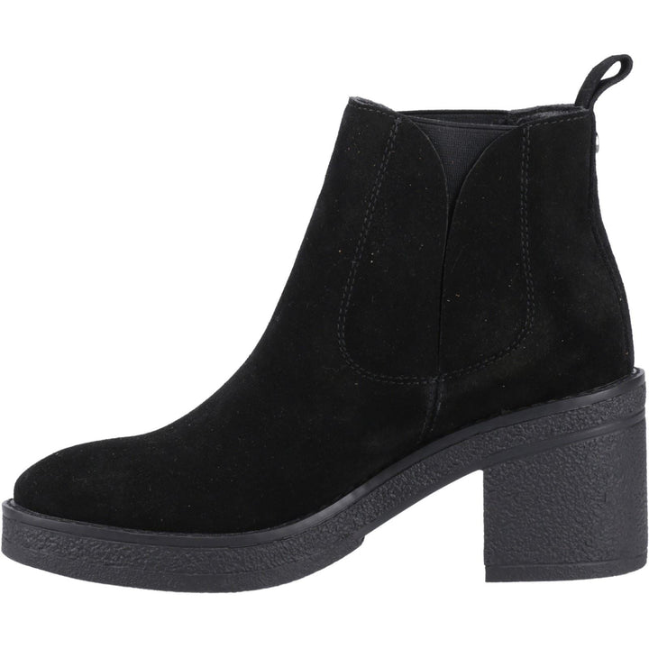 Hush Puppies Felicia Wildleder Damen Schwarze Absatz Chelsea Boots
