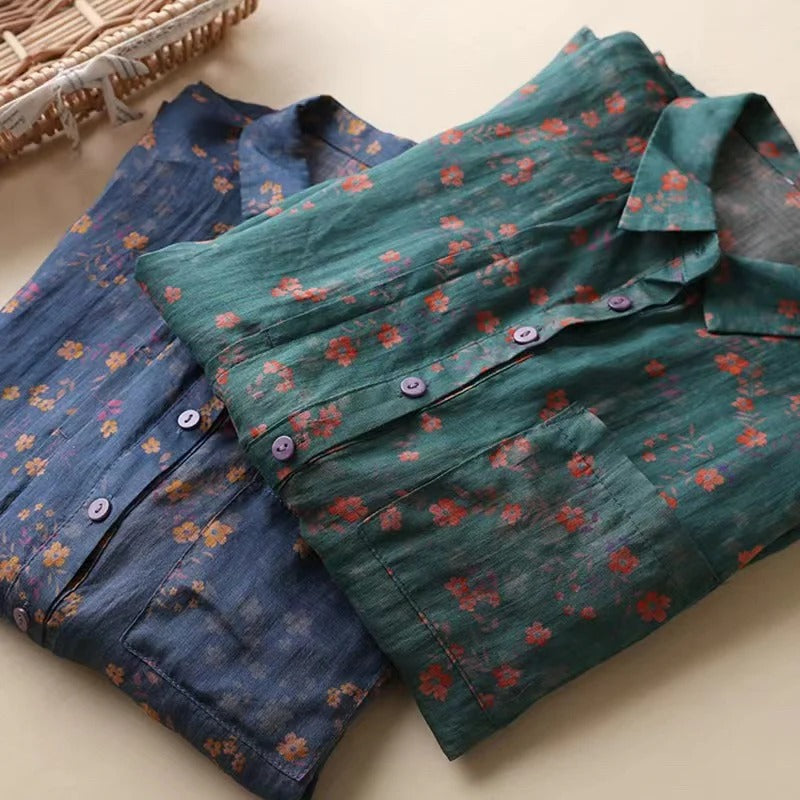 Maribel – Florales Halb-Button-Up-Shirt