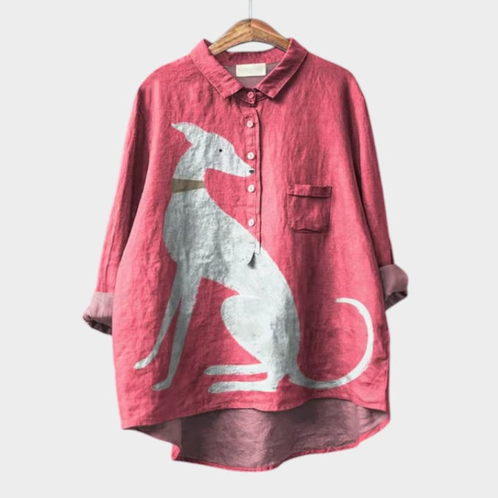 PETSY | ÜBERGRÖSSE SHIRT MIT LIEBLICHEM HUND DESIGN
