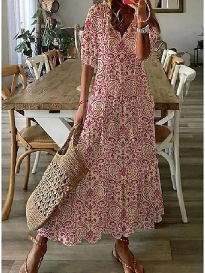 SOPHIA | BOHO VINTAGE V-AUSSCHNITT SOMMERKLEID