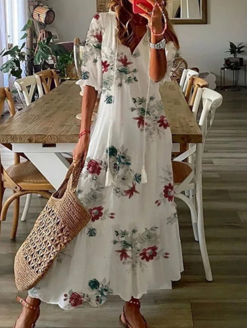 SOPHIA | BOHO VINTAGE V-AUSSCHNITT SOMMERKLEID